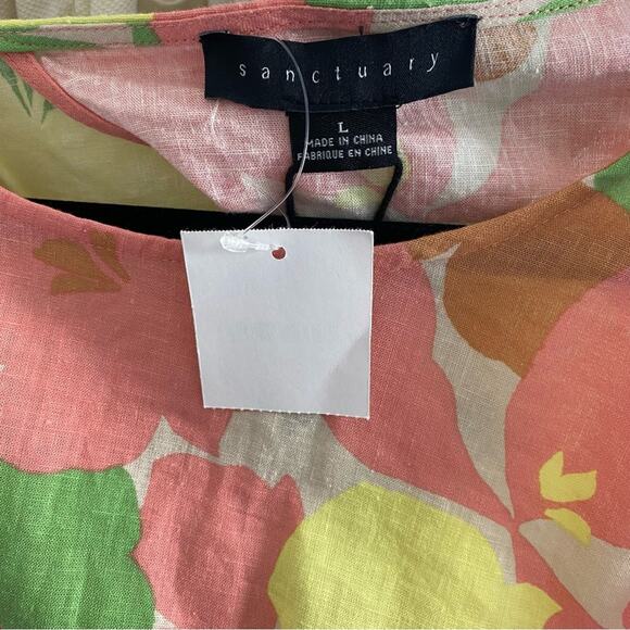 Sanctuary Look Back Floral Crop Top Size Large - Picture 4 of 8